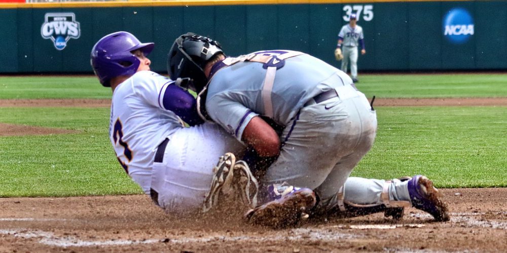 College World Series: TCU-LSU - Jared Foster, Evan Skoug