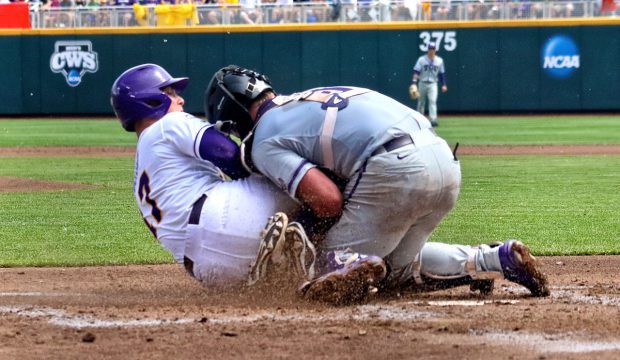 College World Series: TCU-LSU - Jared Foster, Evan Skoug