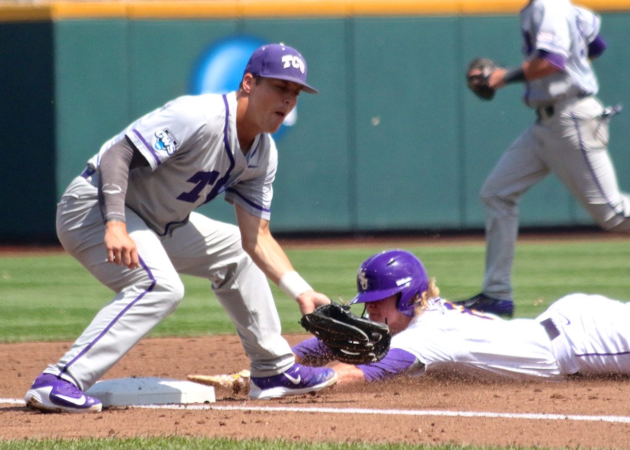 College World Series: TCU-LSU - Derek Odell, Andrew Stevenson